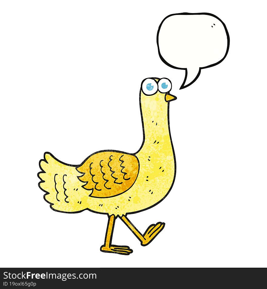 speech bubble textured cartoon bird