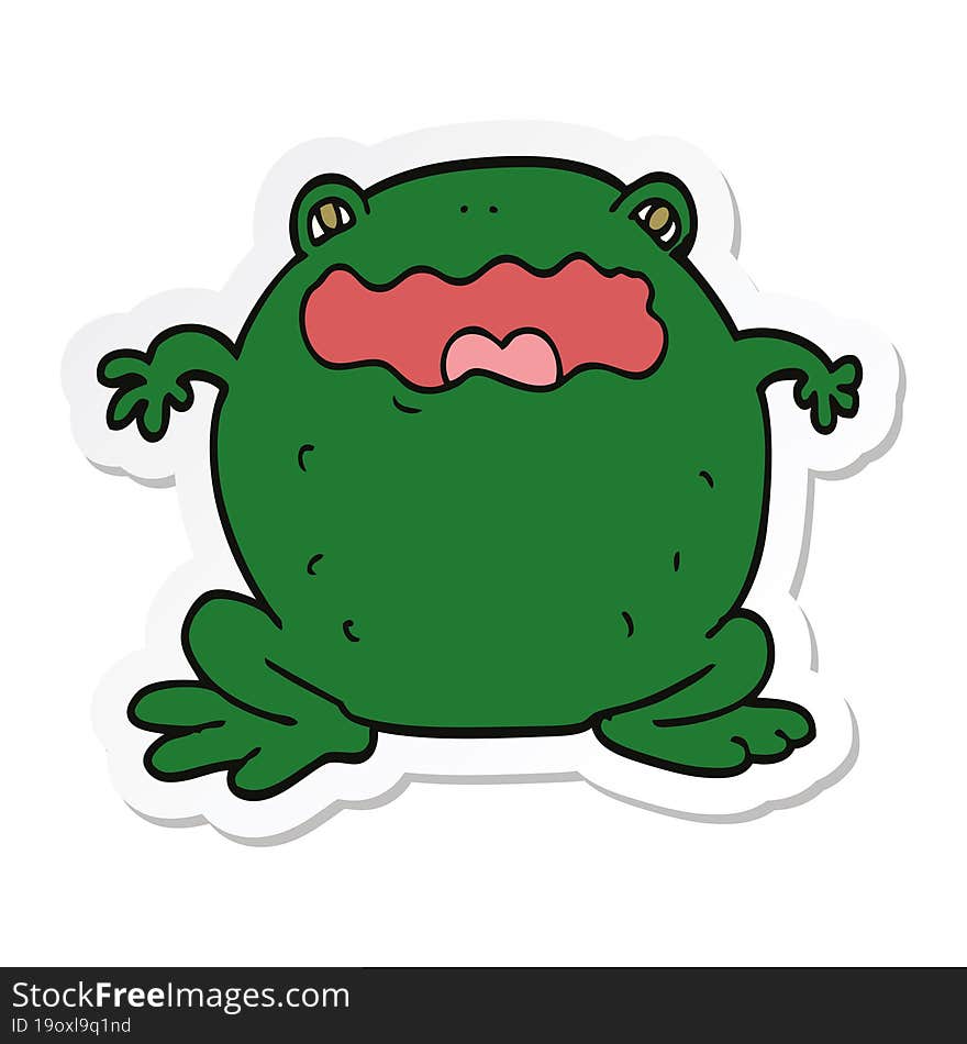 sticker of a cartoon toad