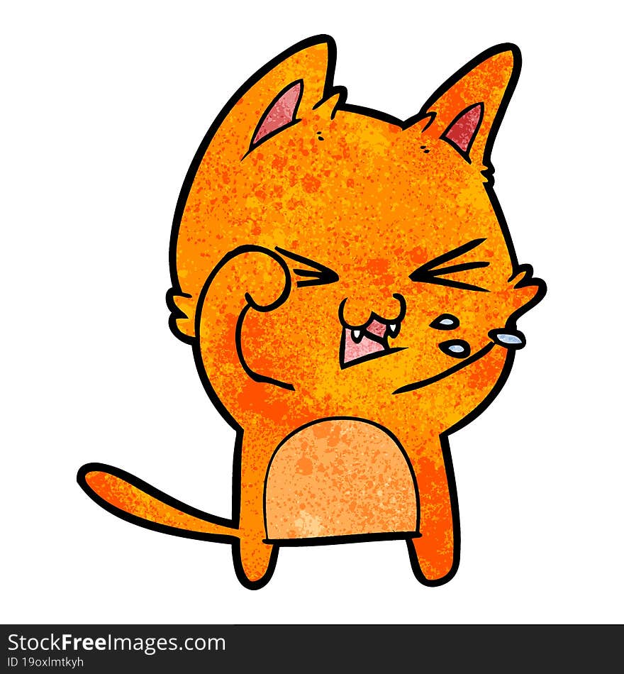 cartoon cat hissing. cartoon cat hissing