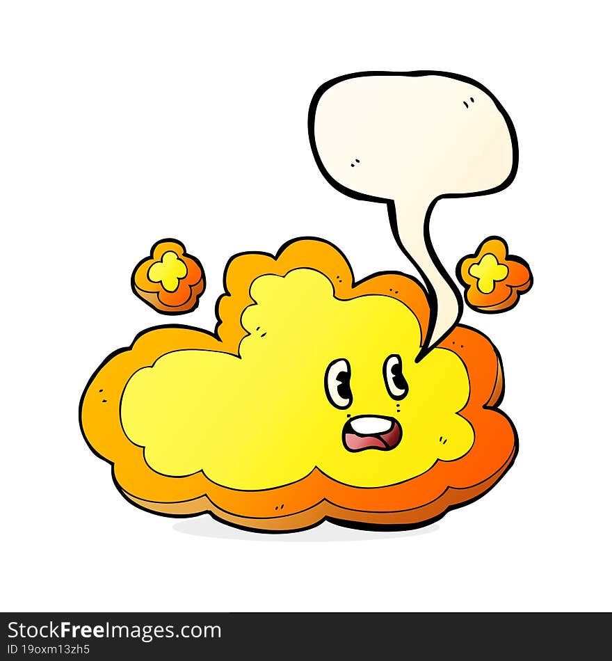 cartoon cloud with speech bubble