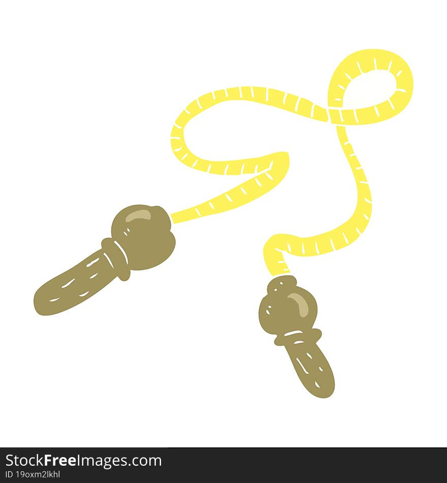 flat color illustration of a cartoon skipping rope