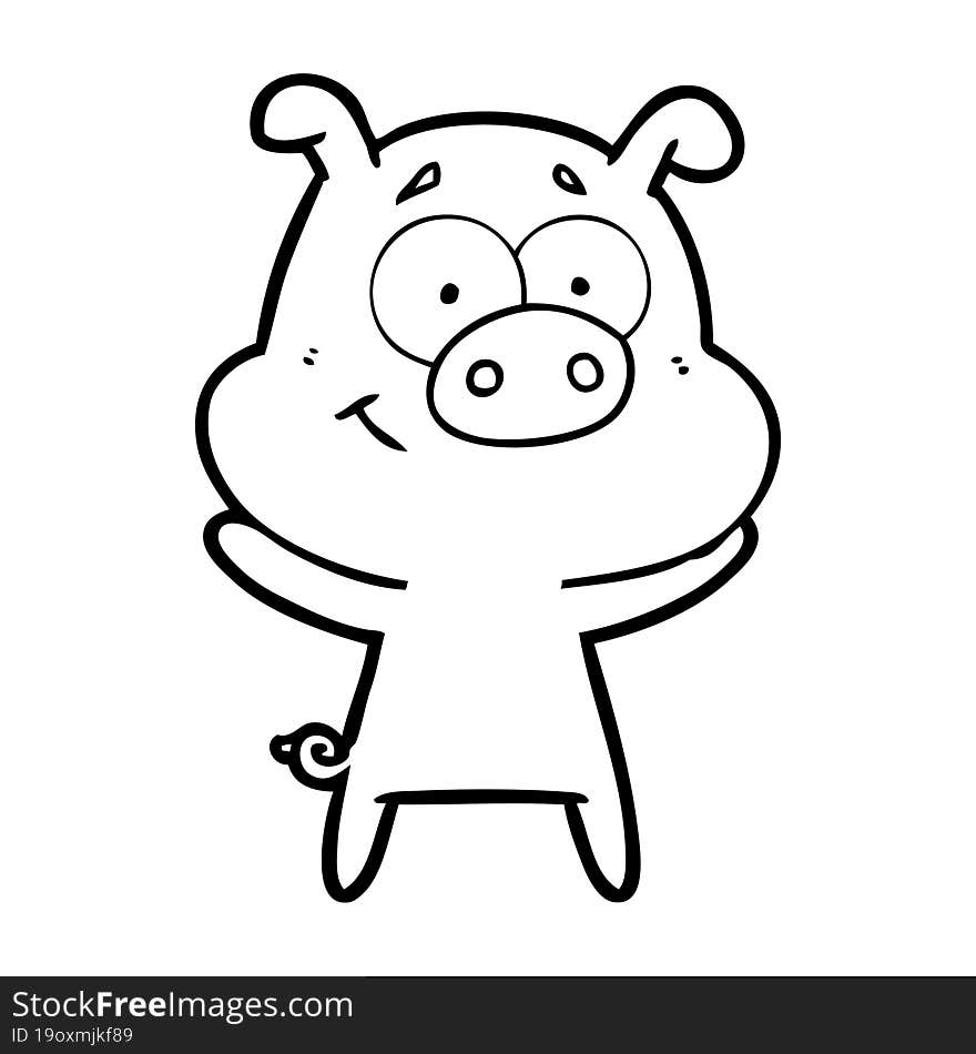 happy cartoon pig. happy cartoon pig