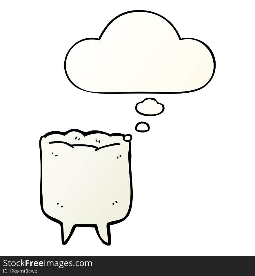 cartoon tooth and thought bubble in smooth gradient style