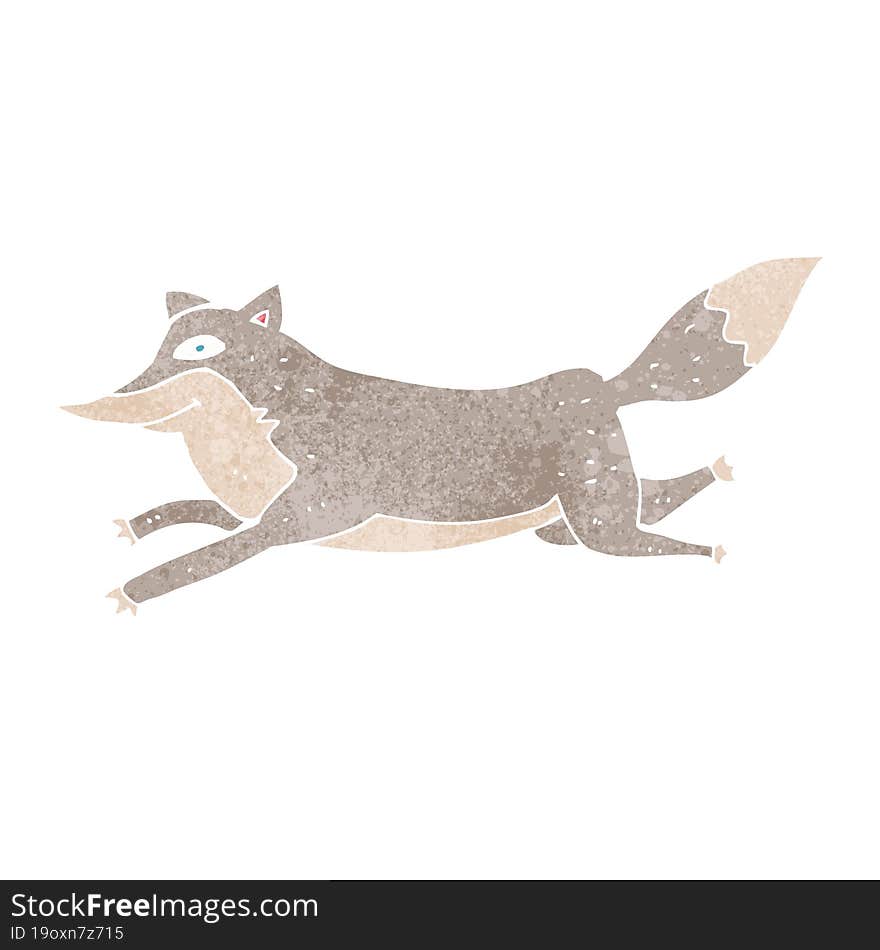 cartoon happy wolf running