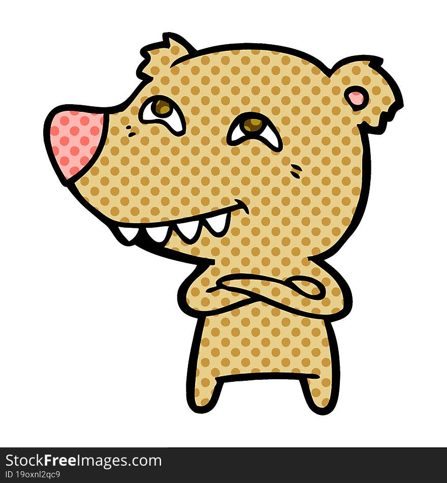 cartoon bear showing teeth. cartoon bear showing teeth