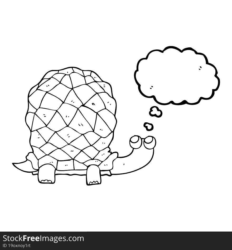 Thought Bubble Cartoon Tortoise