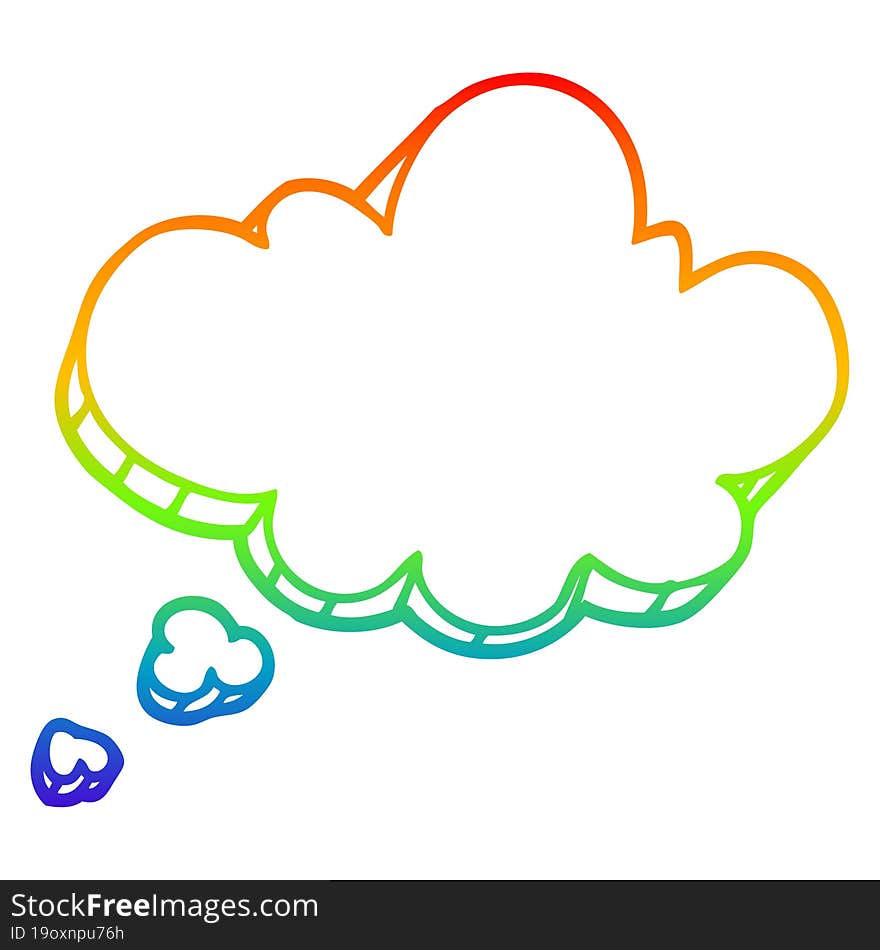 rainbow gradient line drawing cartoon expression bubble