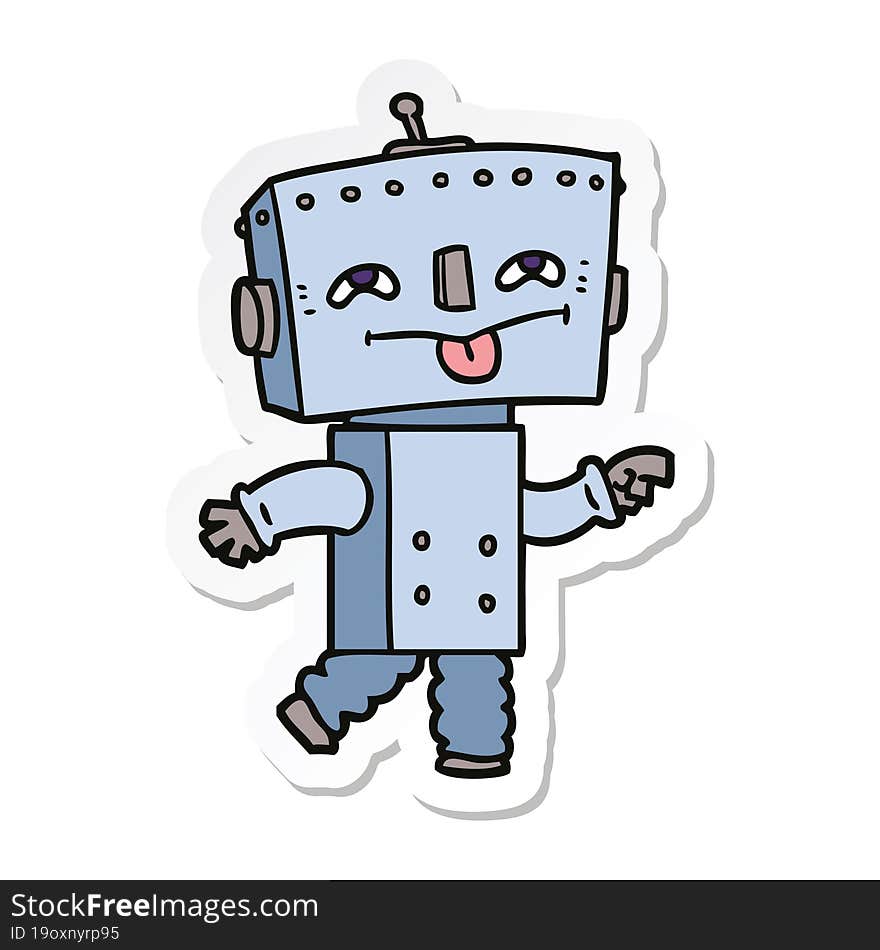 sticker of a cartoon robot