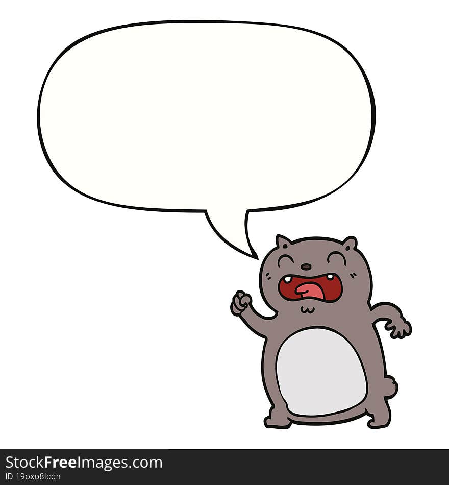 cartoon cat with speech bubble. cartoon cat with speech bubble