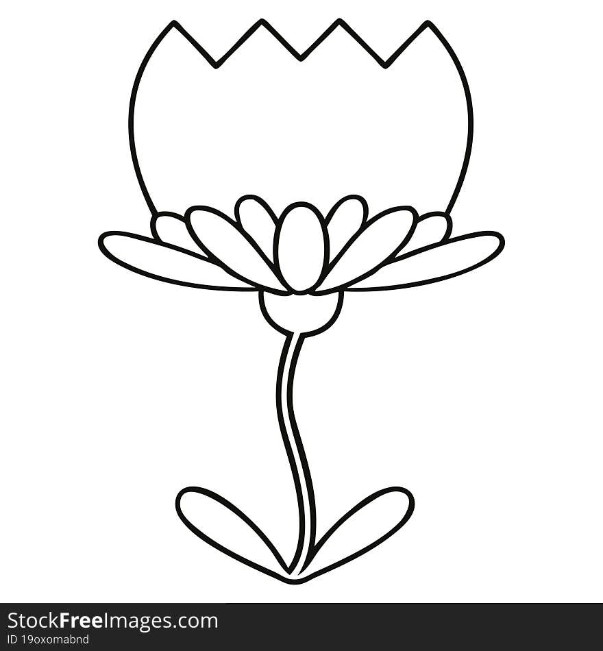 line drawing cartoon flower