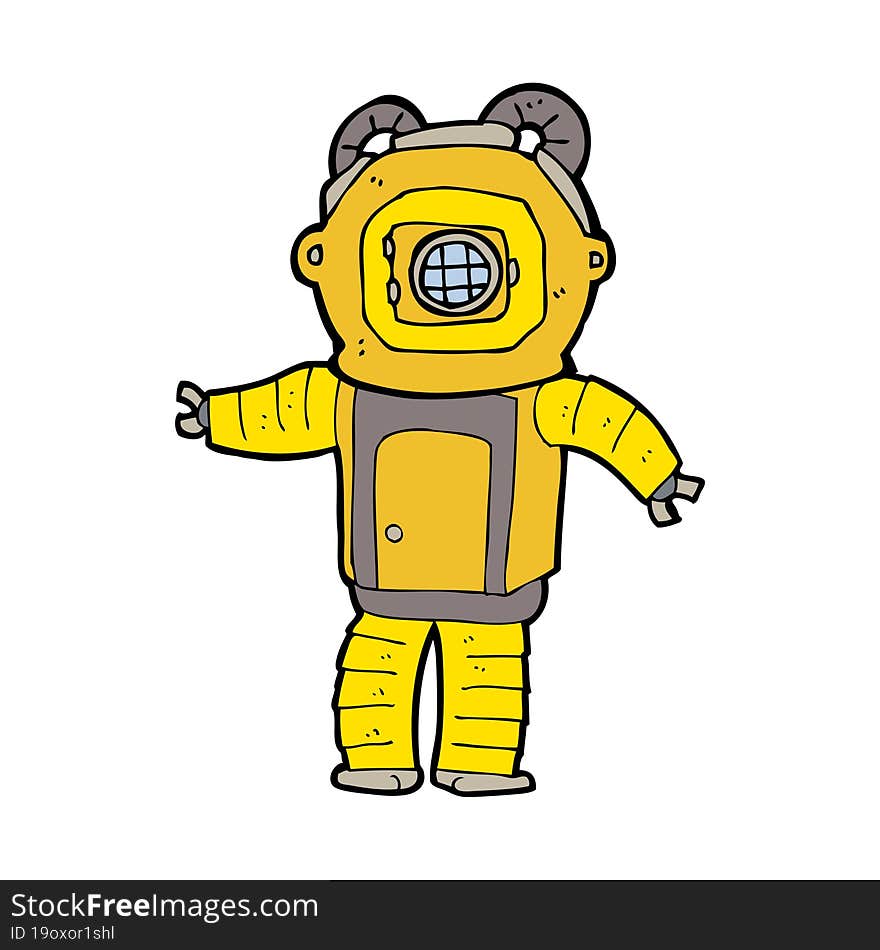 cartoon deep sea diver