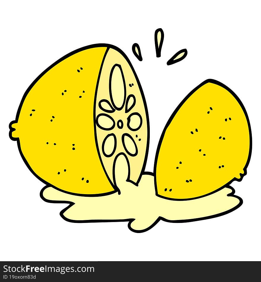 cartoon cut lemon