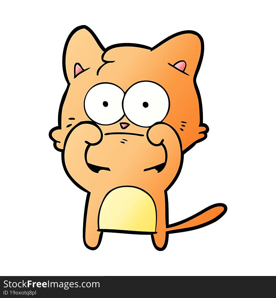 cartoon nervous cat. cartoon nervous cat