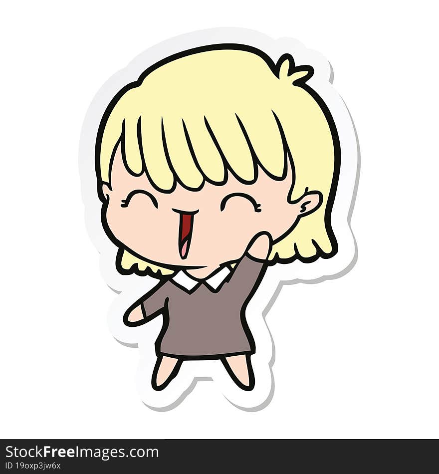 sticker of a cartoon woman