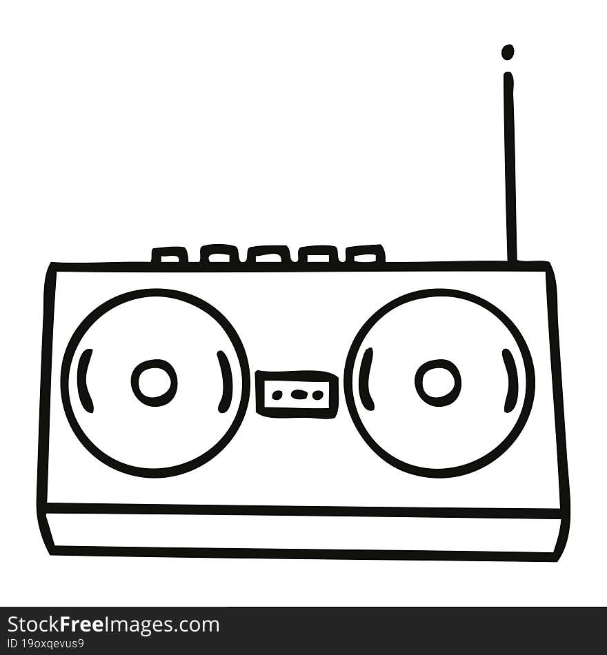 line drawing cartoon of a stereo. line drawing cartoon of a stereo