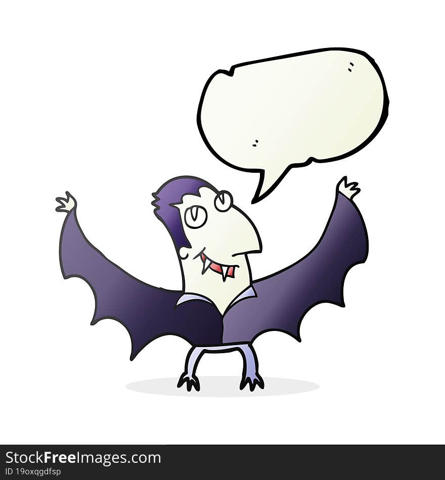 Speech Bubble Cartoon Vampire