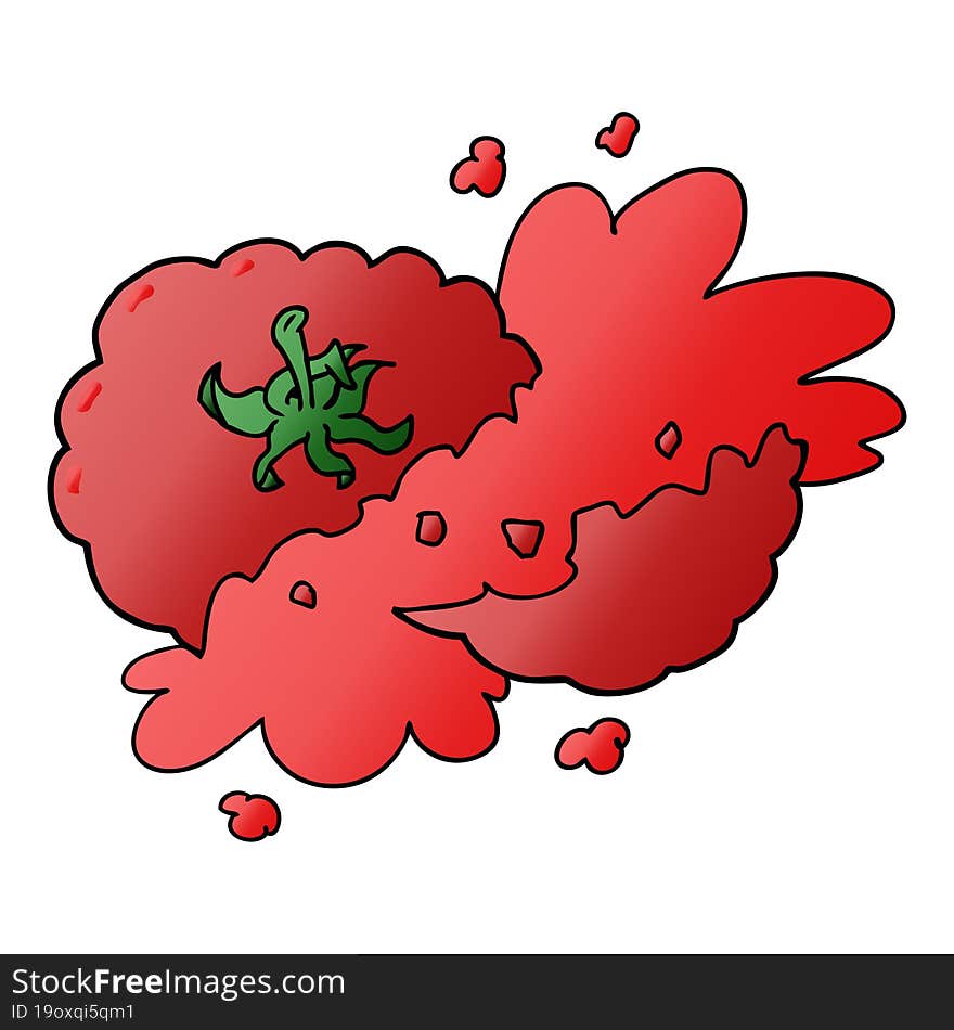 cartoon squashed tomato. cartoon squashed tomato