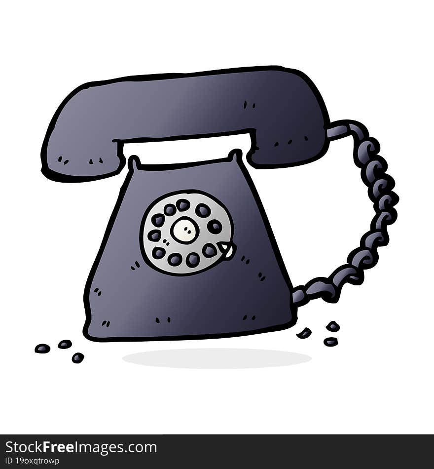 cartoon retro telephone