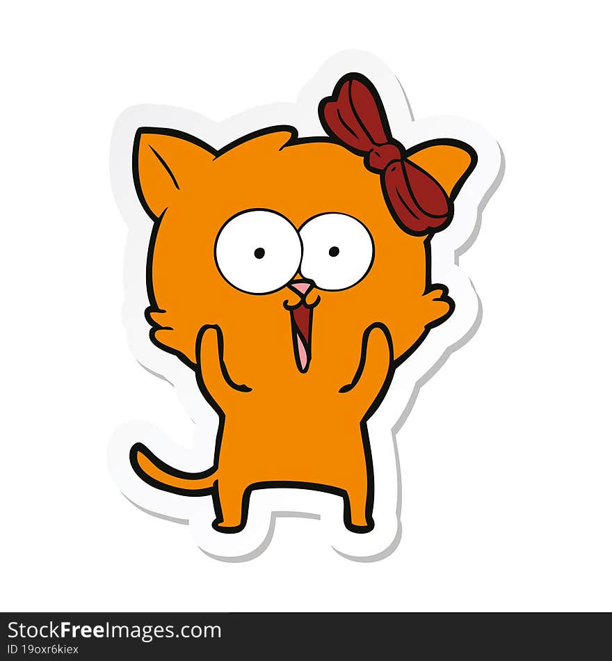 Sticker Of A Cartoon Cat