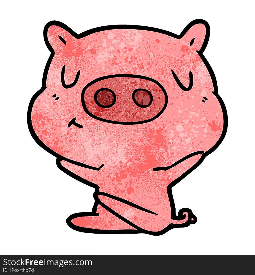 cartoon content pig. cartoon content pig