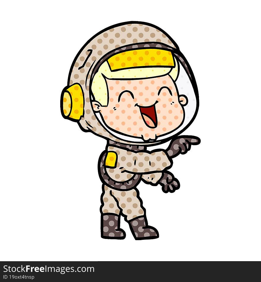 happy cartoon astronaut. happy cartoon astronaut