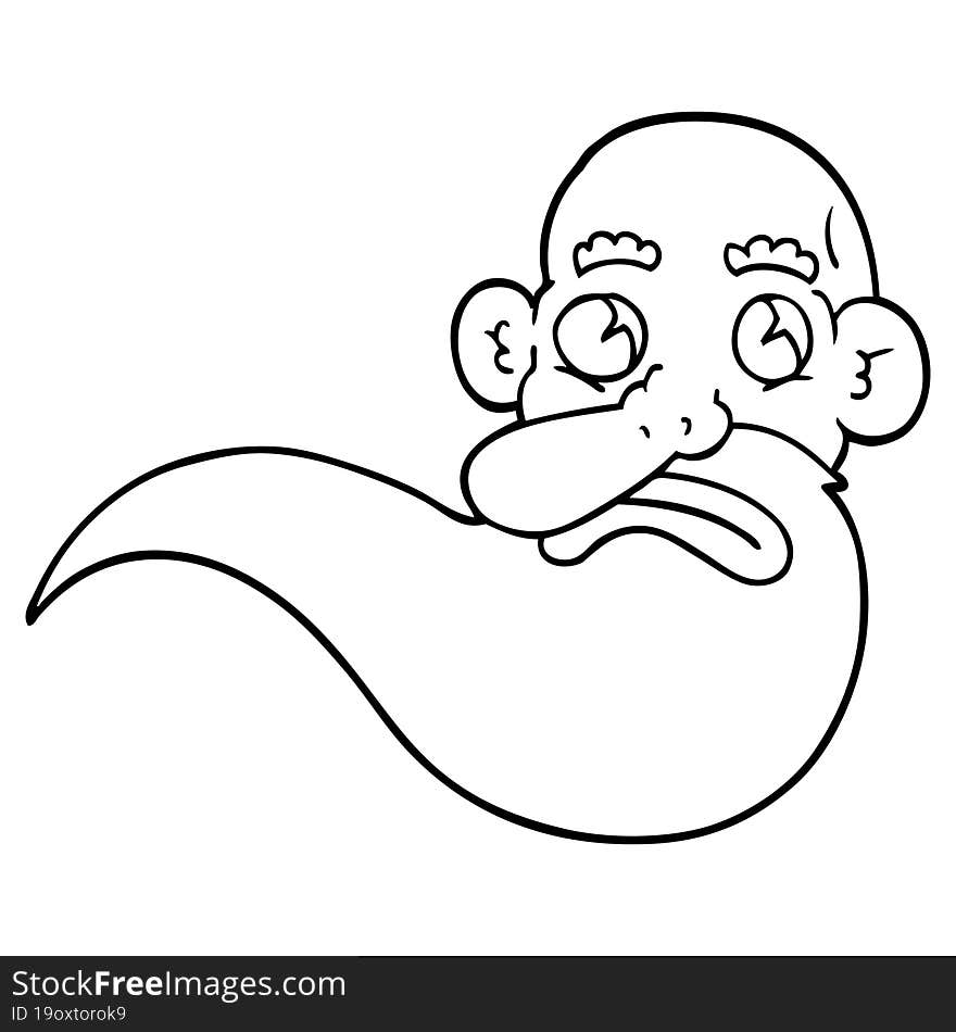 line drawing cartoon grumpy old man