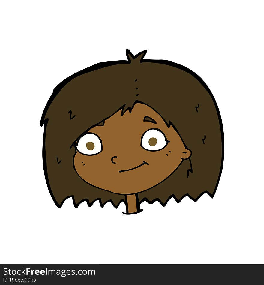 Cartoon Happy Female Face