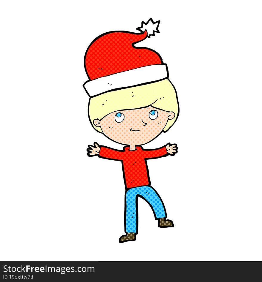 cartoon man ready for christmas