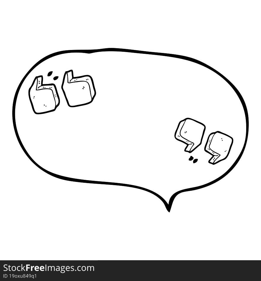 Speech Bubble Cartoon Quotation Marks