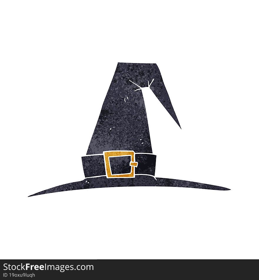 retro cartoon witch hat