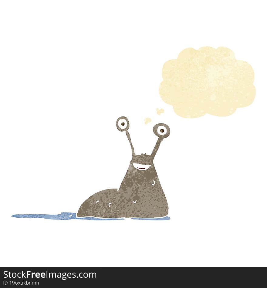 Cartoon Slug With Thought Bubble