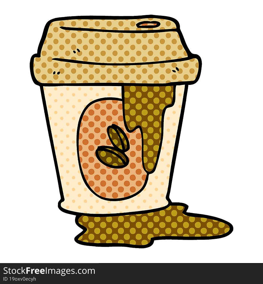 messy coffee cup cartoon. messy coffee cup cartoon