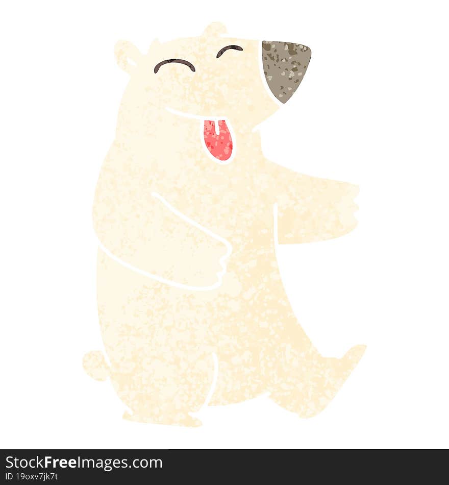 quirky retro illustration style cartoon polar bear