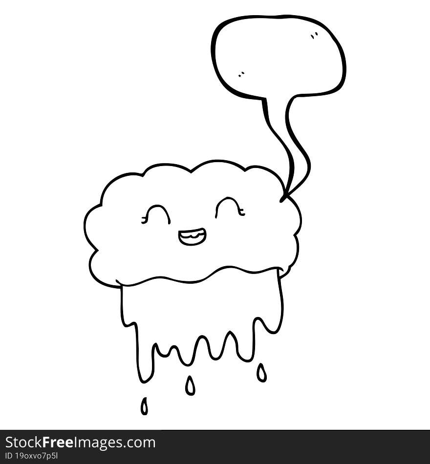 speech bubble cartoon rain cloud