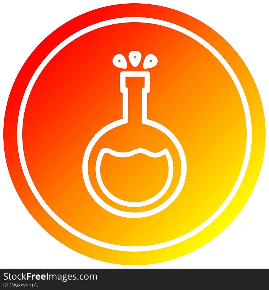 science experiment circular in hot gradient spectrum