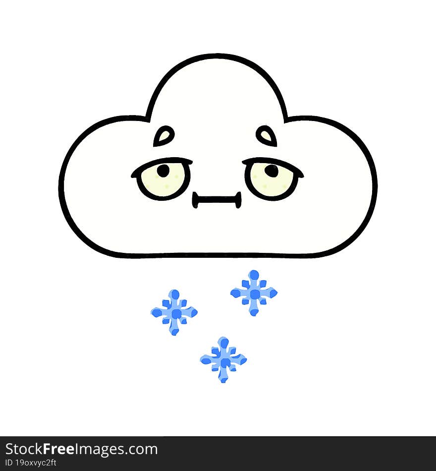 comic book style cartoon snow cloud