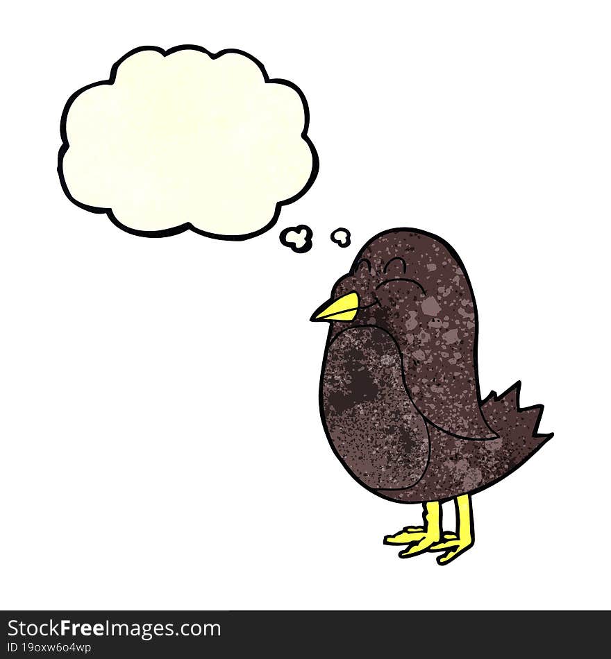 Cartoon Bird With Thought Bubble