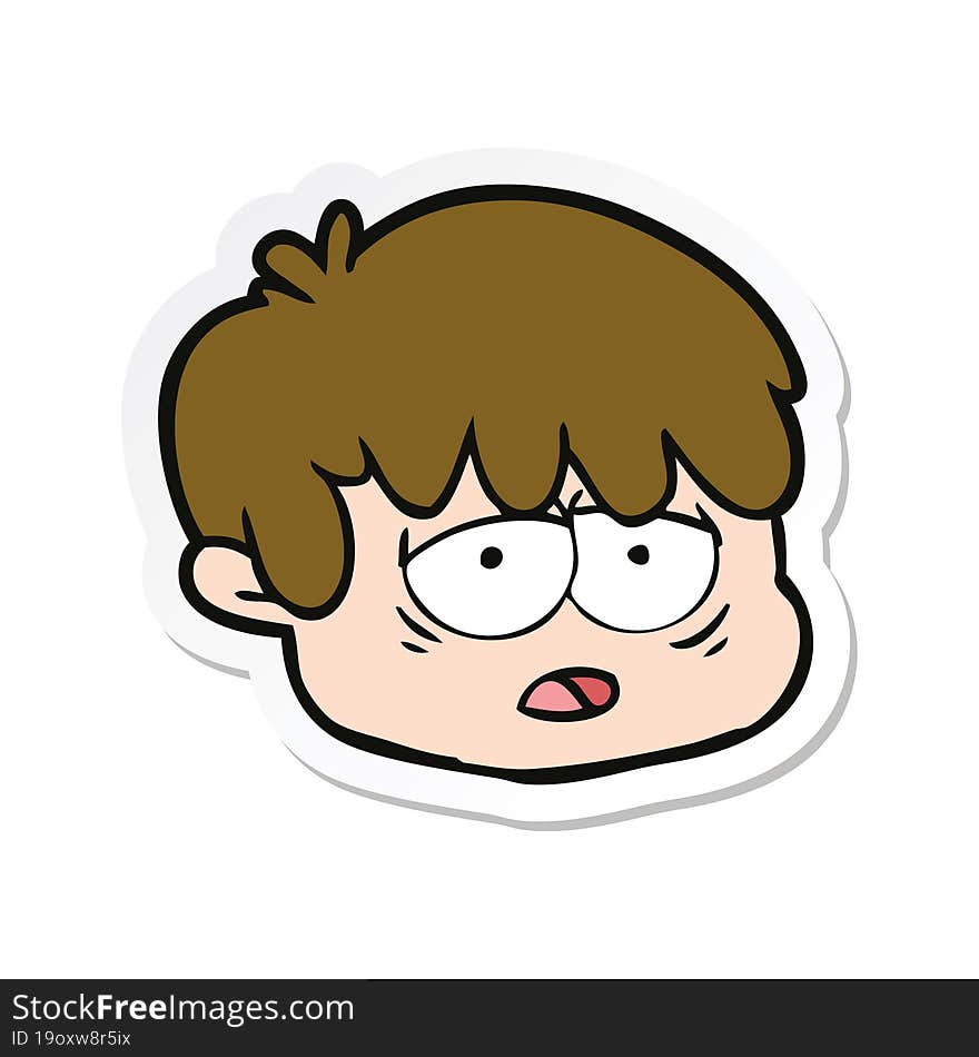 sticker of a cartoon male face