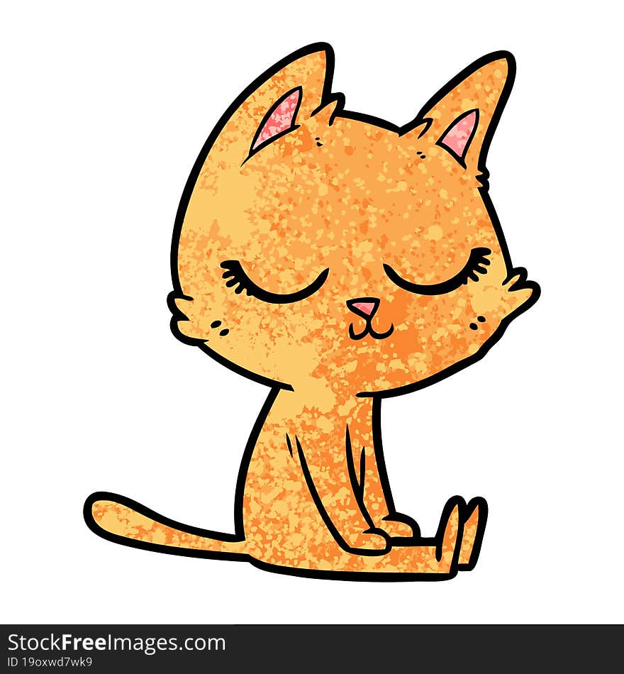 calm cartoon cat. calm cartoon cat