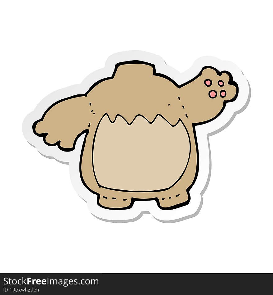 Sticker Of A Cartoon Teddy Bear Body