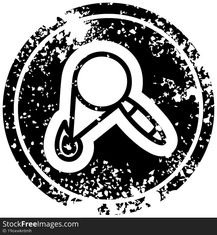 magnifying glass burning distressed icon