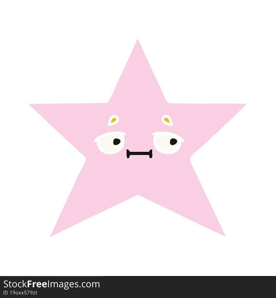 flat color retro cartoon star fish