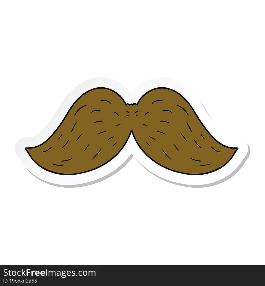 sticker of a cartoon mustache