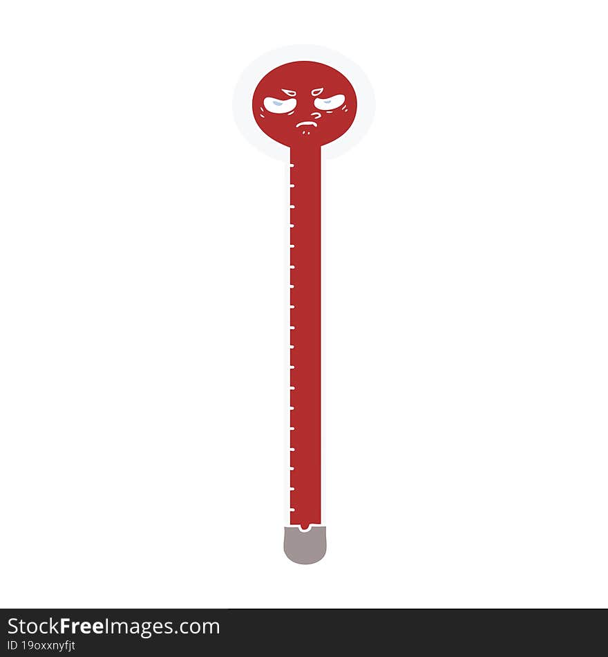 flat color style cartoon thermometer