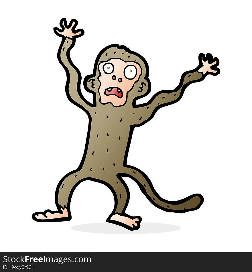 cartoon frightened monkey