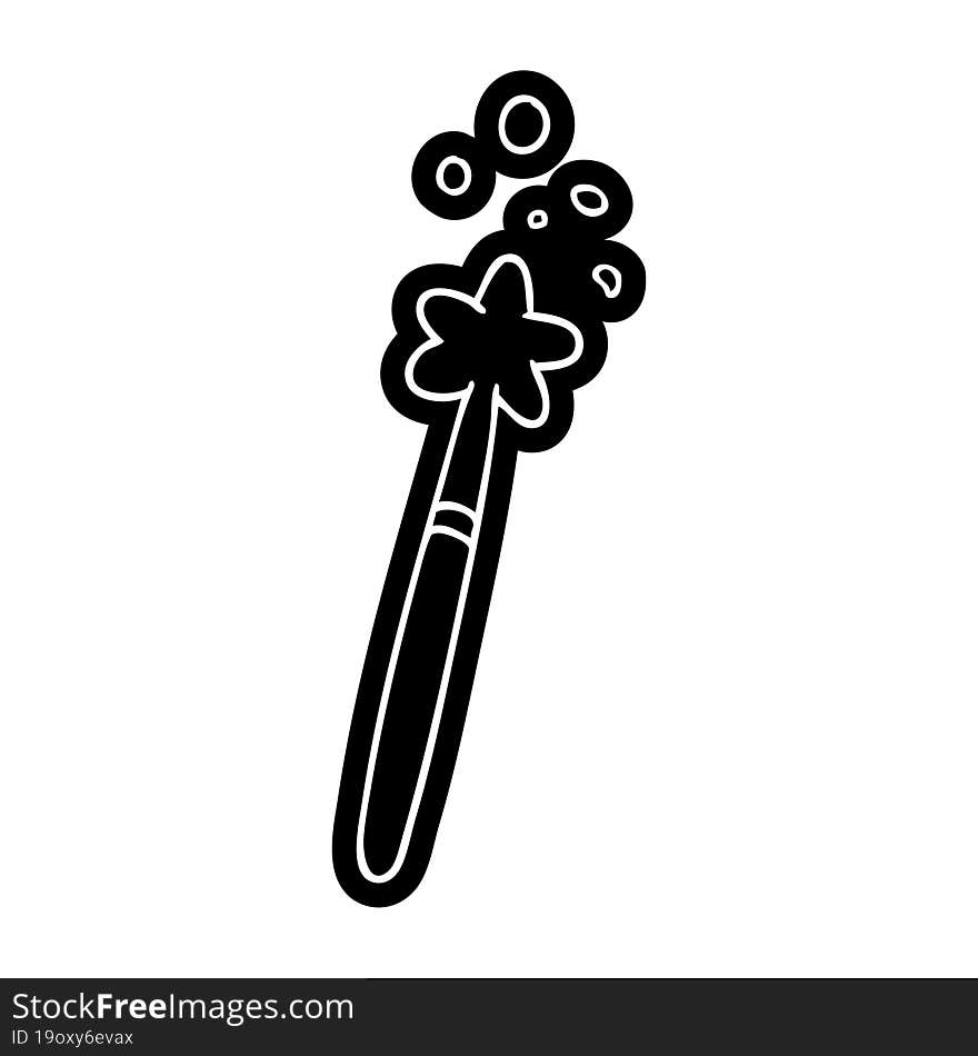 cartoon icon drawing of a magic wand