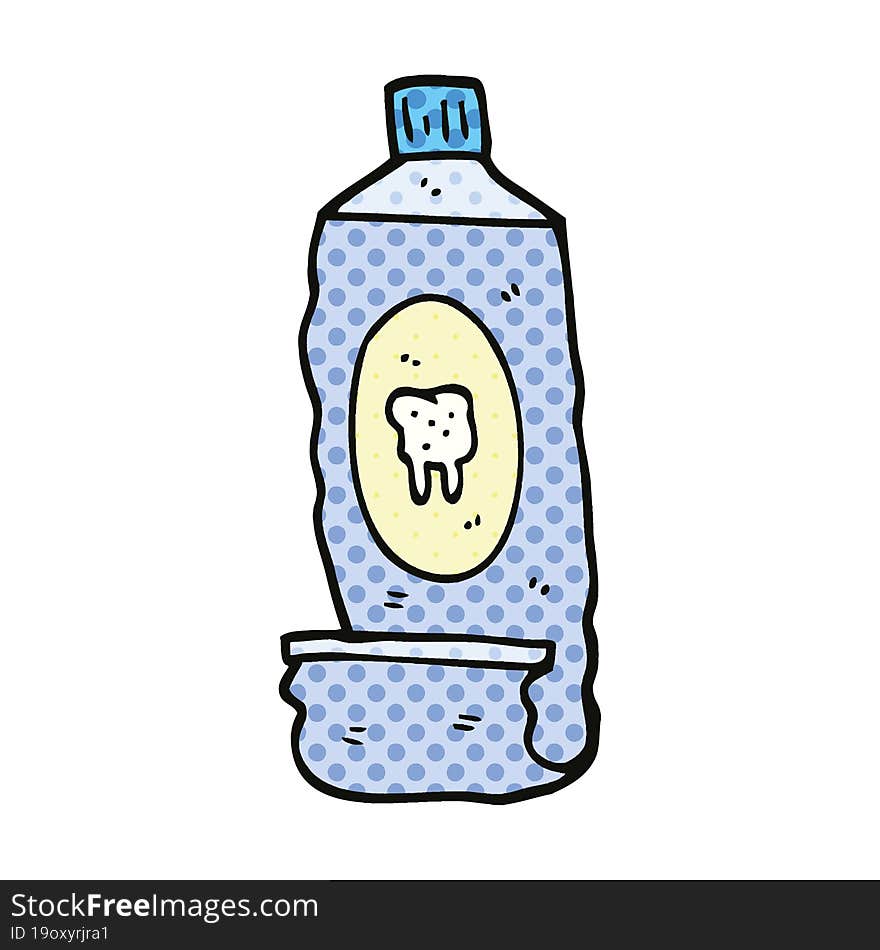 comic book style cartoon toothpaste