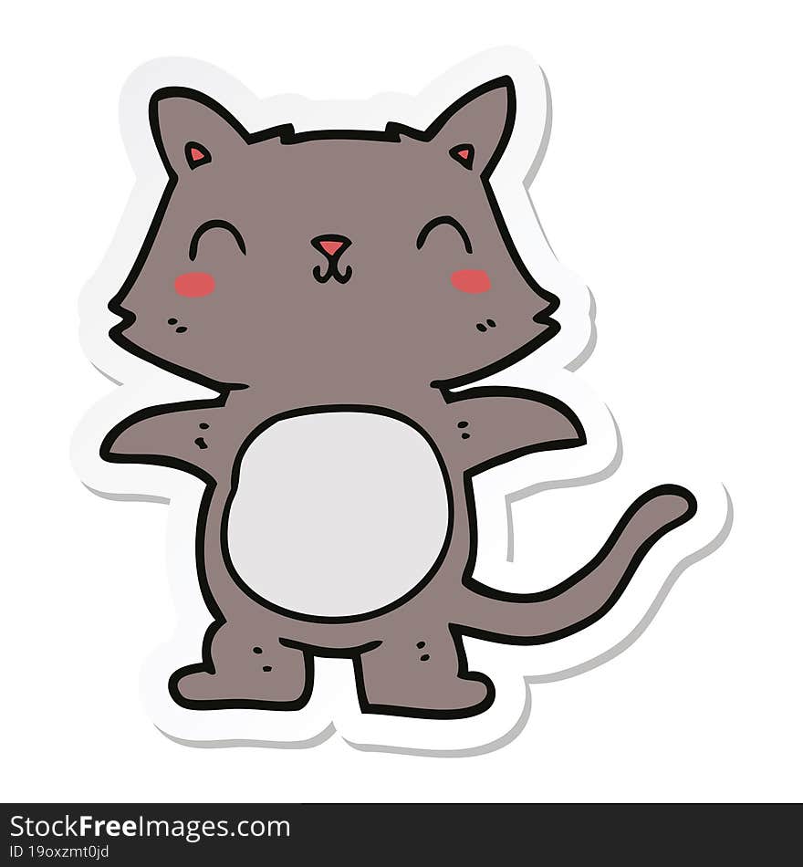 sticker of a cartoon cat