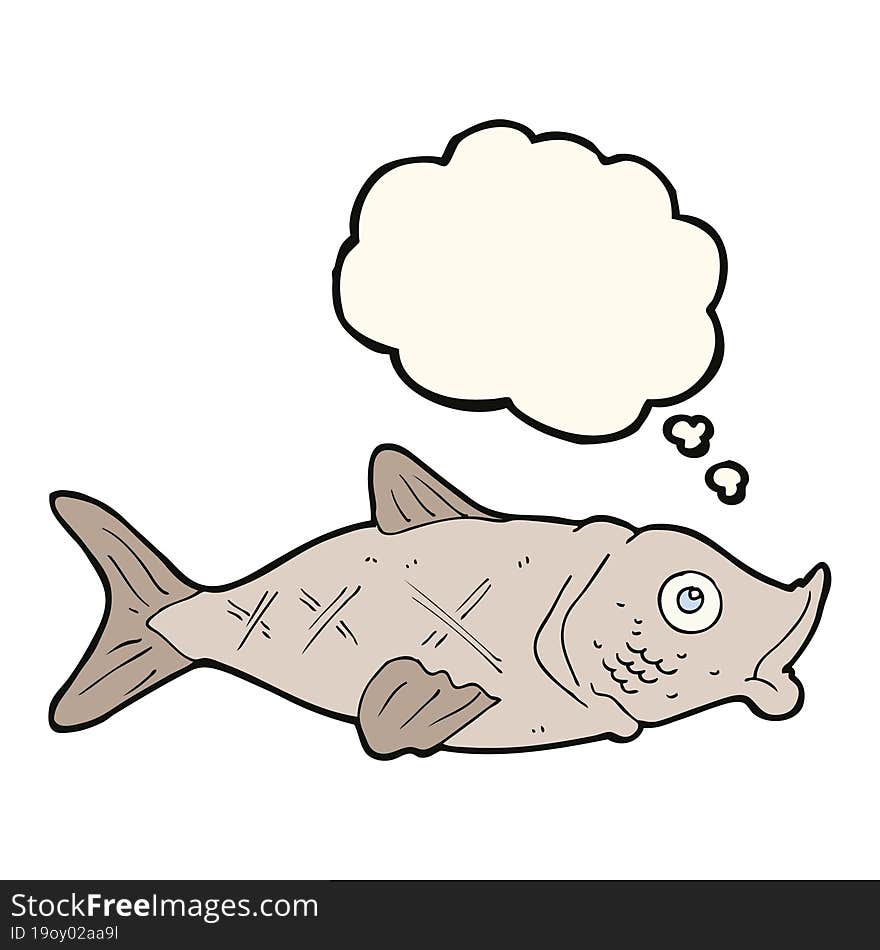 cartoon fish with thought bubble