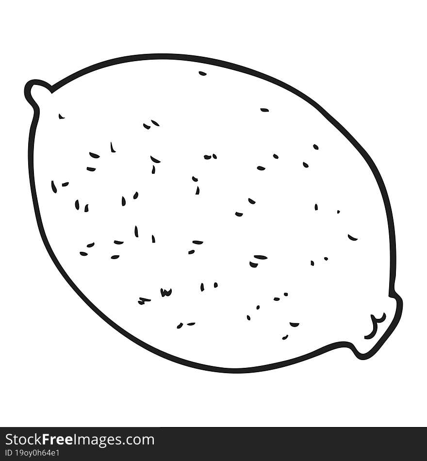 Black And White Cartoon Lemon